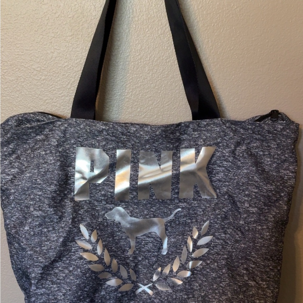 PINK Victoria's Secret Silver and Gray Tote